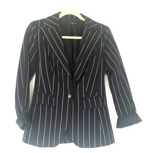 Navy oxford style blazer